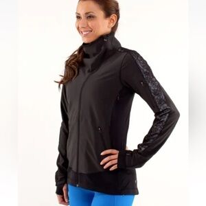 Lululemon Draft Dodger Jacket Black Lace Women's Size 8